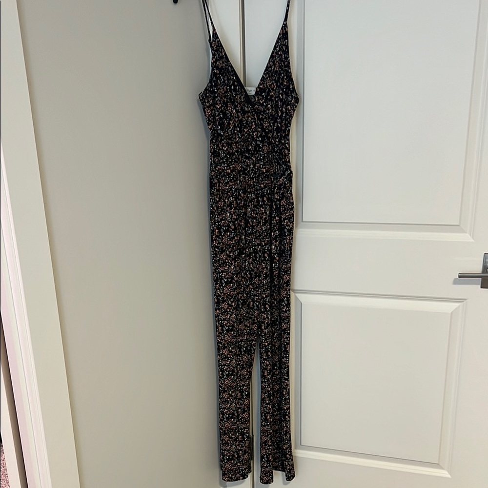 Floral Black Jumpsuit
